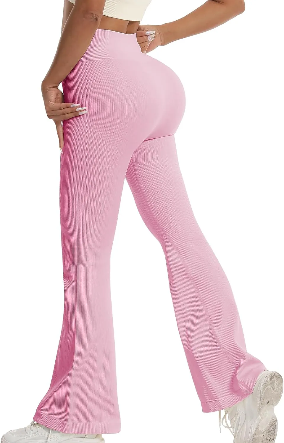 Women's High Waisted Flare Leggings, Bootcut Yoga Pants with Hip-Lifting, Tummy Control Wide Leg Workout Pants