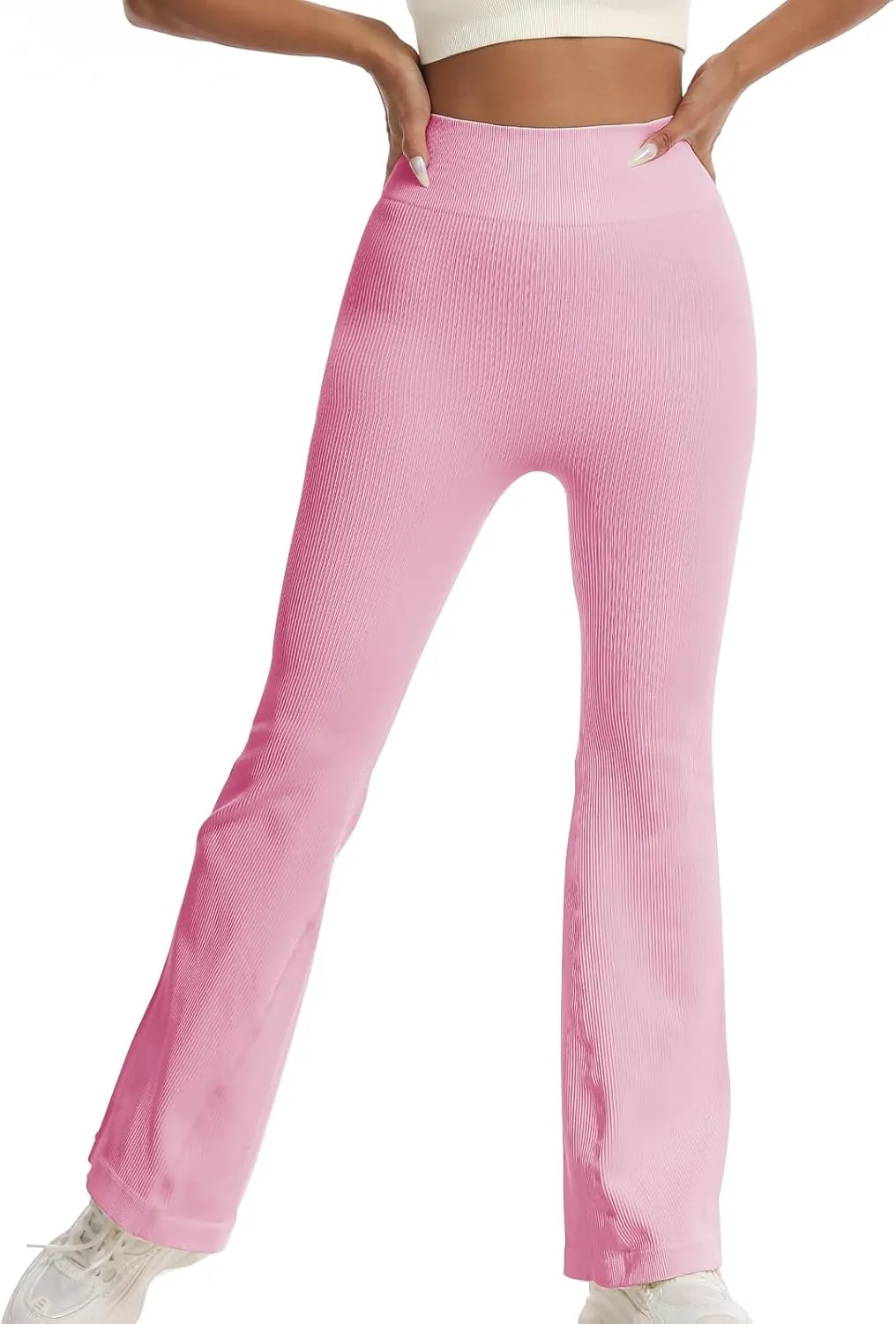 Women's High Waisted Flare Leggings, Bootcut Yoga Pants with Hip-Lifting, Tummy Control Wide Leg Workout Pants