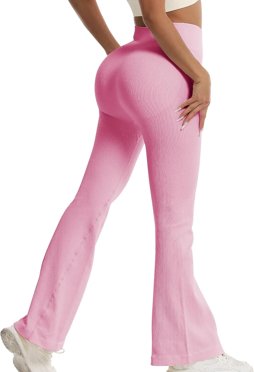 Women's High Waisted Flare Leggings, Bootcut Yoga Pants with Hip-Lifting, Tummy Control Wide Leg Workout Pants