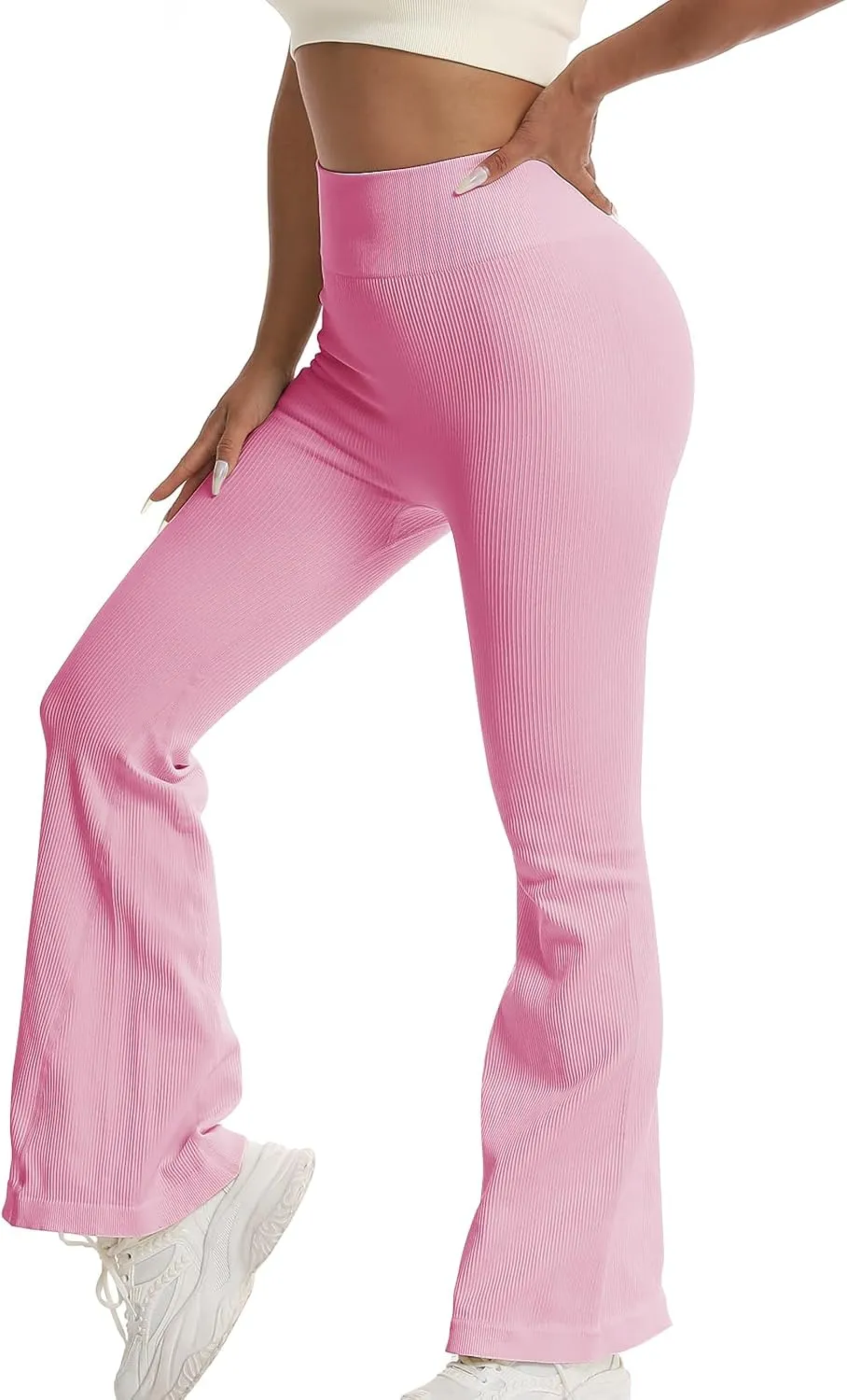 Women's High Waisted Flare Leggings, Bootcut Yoga Pants with Hip-Lifting, Tummy Control Wide Leg Workout Pants