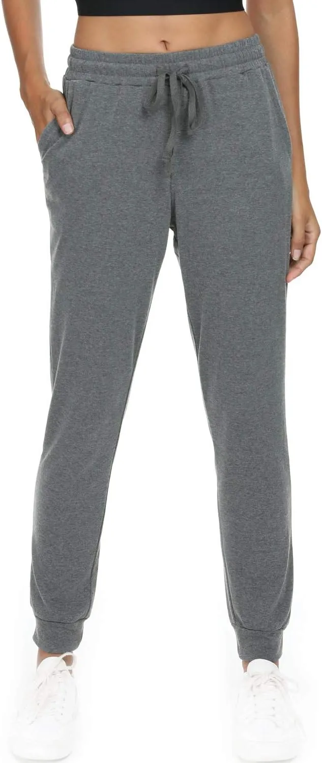 Women's Joggers Pants Active Sweatpants Cotton Tapered Workout Yoga Lounge Track Pants with Pockets