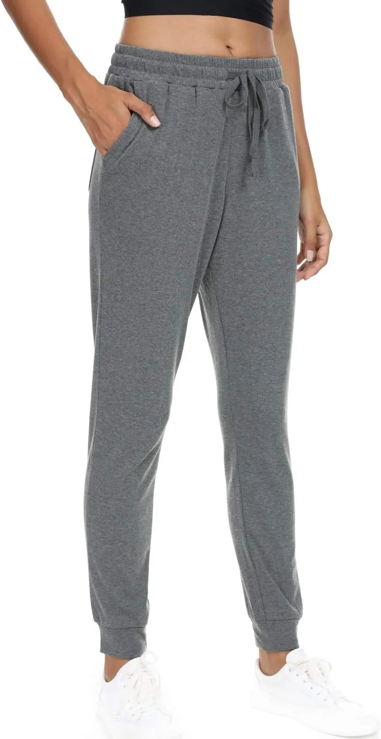 Women's Joggers Pants Active Sweatpants Cotton Tapered Workout Yoga Lounge Track Pants with Pockets