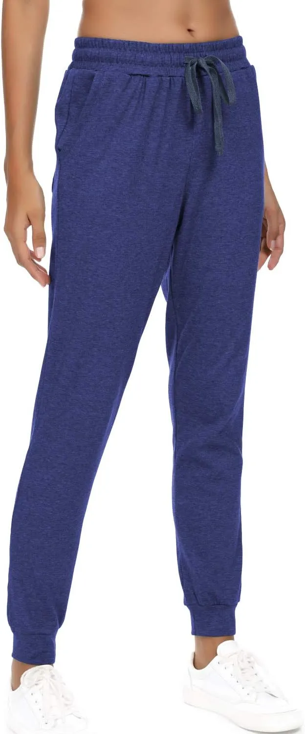 Women's Joggers Pants Active Sweatpants Cotton Tapered Workout Yoga Lounge Track Pants with Pockets