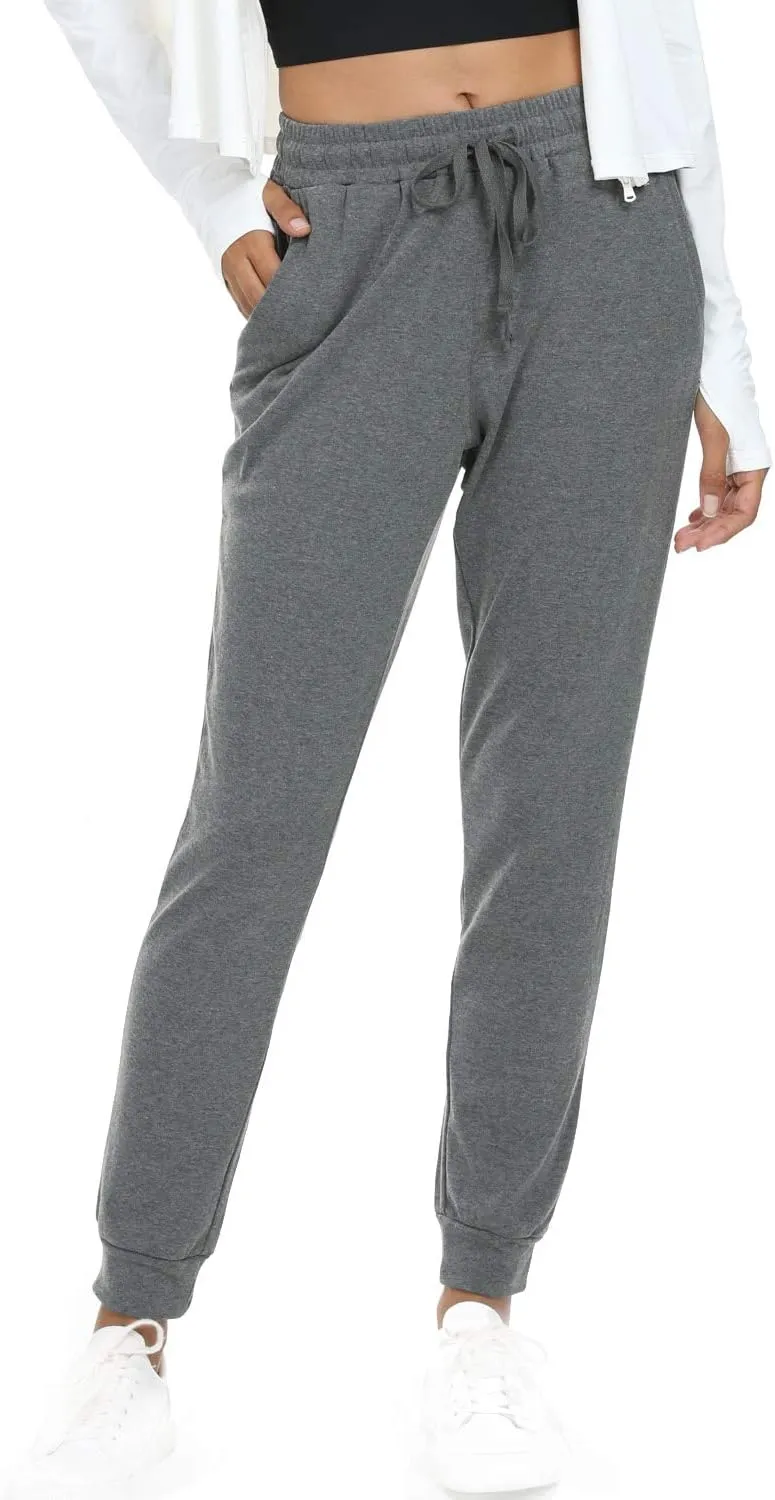 Women's Joggers Pants Active Sweatpants Cotton Tapered Workout Yoga Lounge Track Pants with Pockets