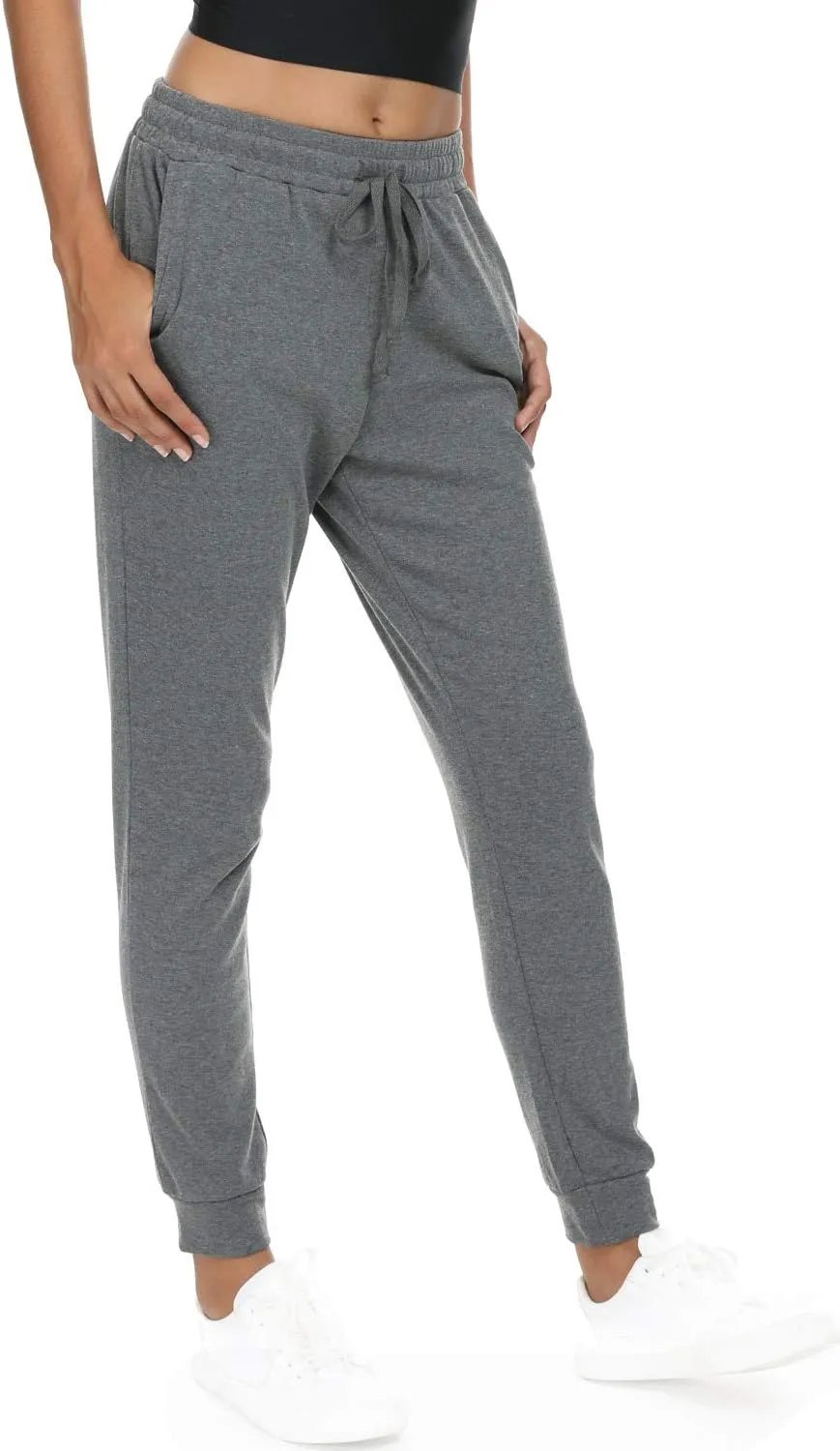 Women's Joggers Pants Active Sweatpants Cotton Tapered Workout Yoga Lounge Track Pants with Pockets