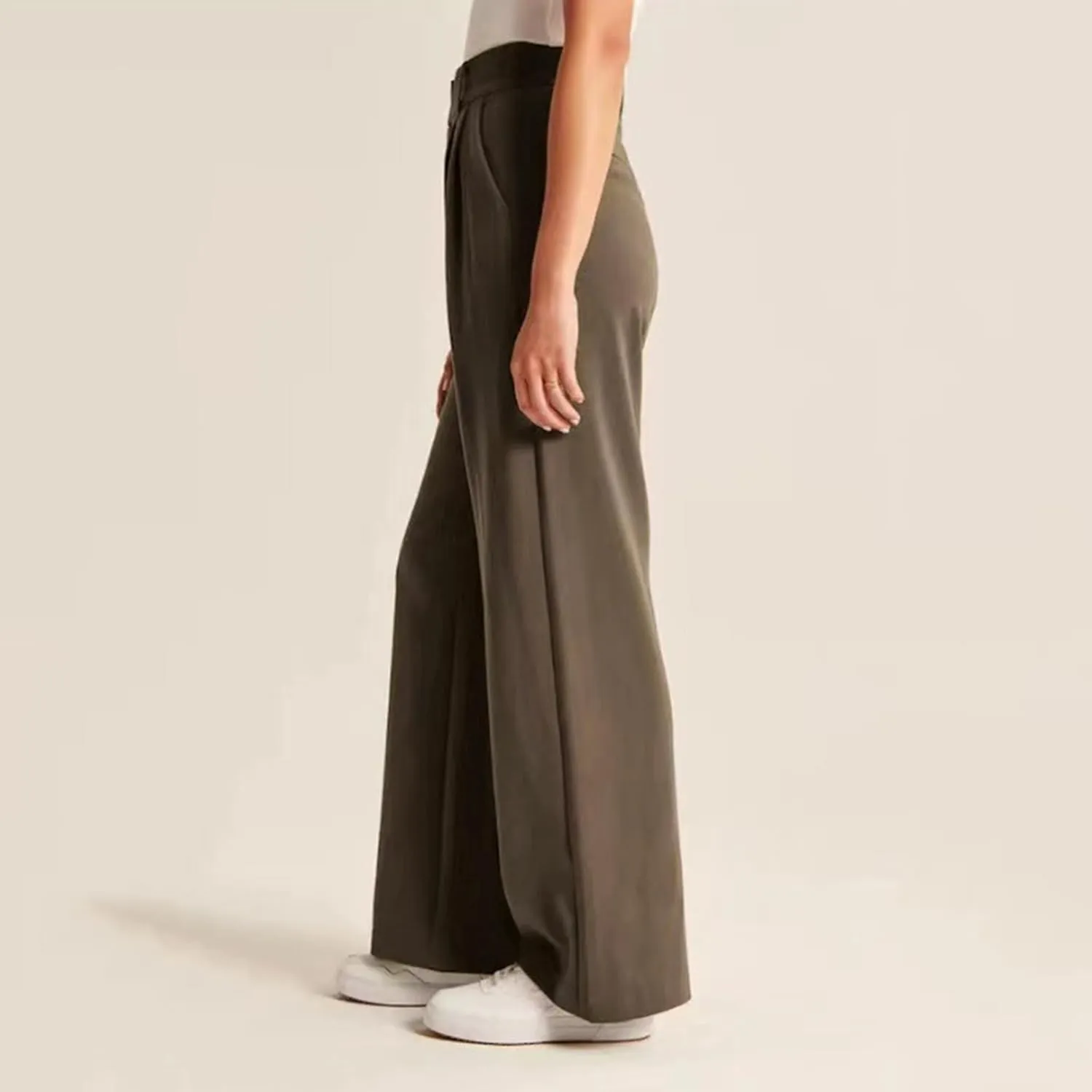Womens Linen Blend Summer Striped Pants Low Waist Wide Leg Plus Size Pants Trendy