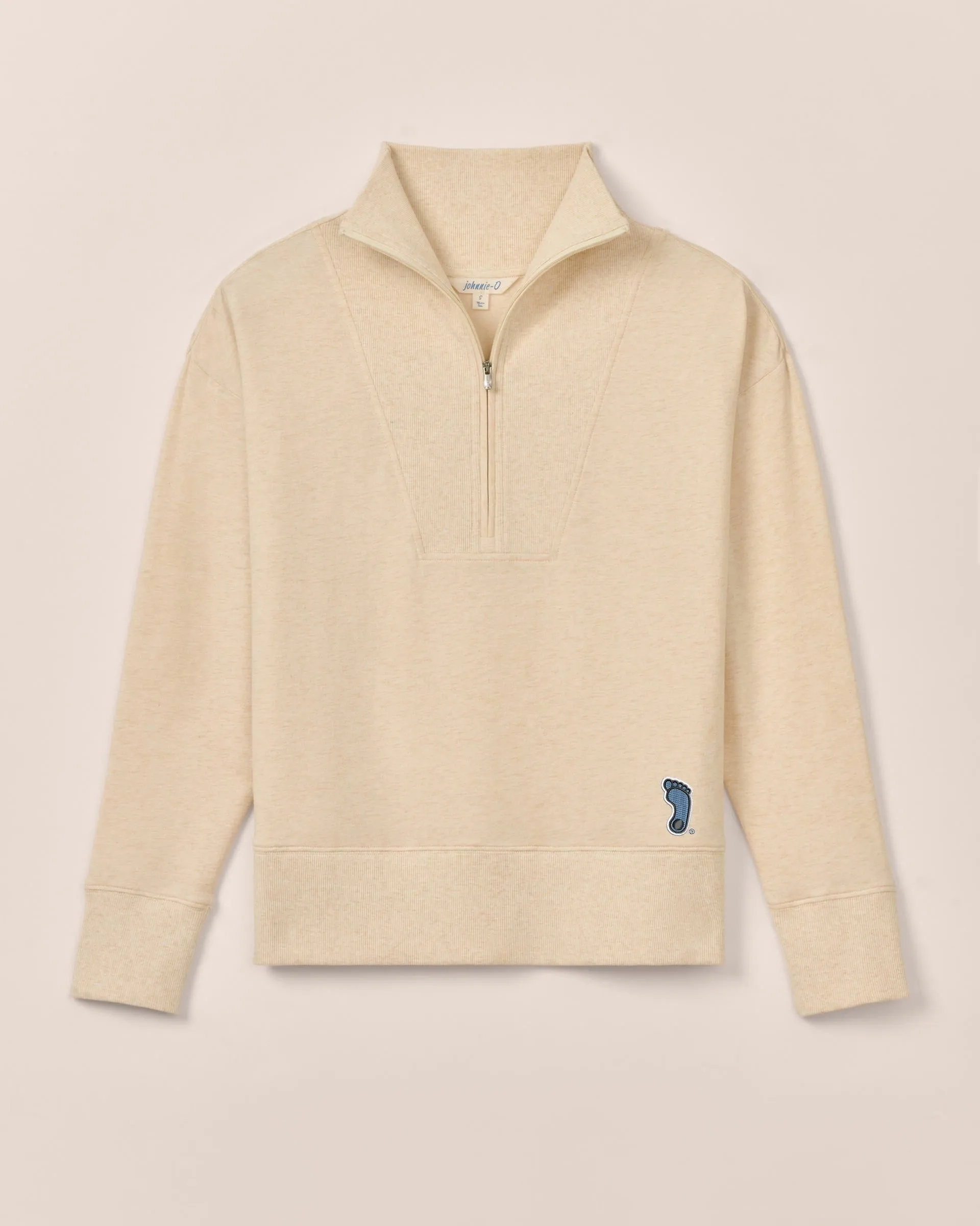 Women's North Carolina Taylor Drop Shoulder Cotton 1/4 Zip - Tar Heel Logo