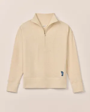 Women's North Carolina Taylor Drop Shoulder Cotton 1/4 Zip - Tar Heel Logo