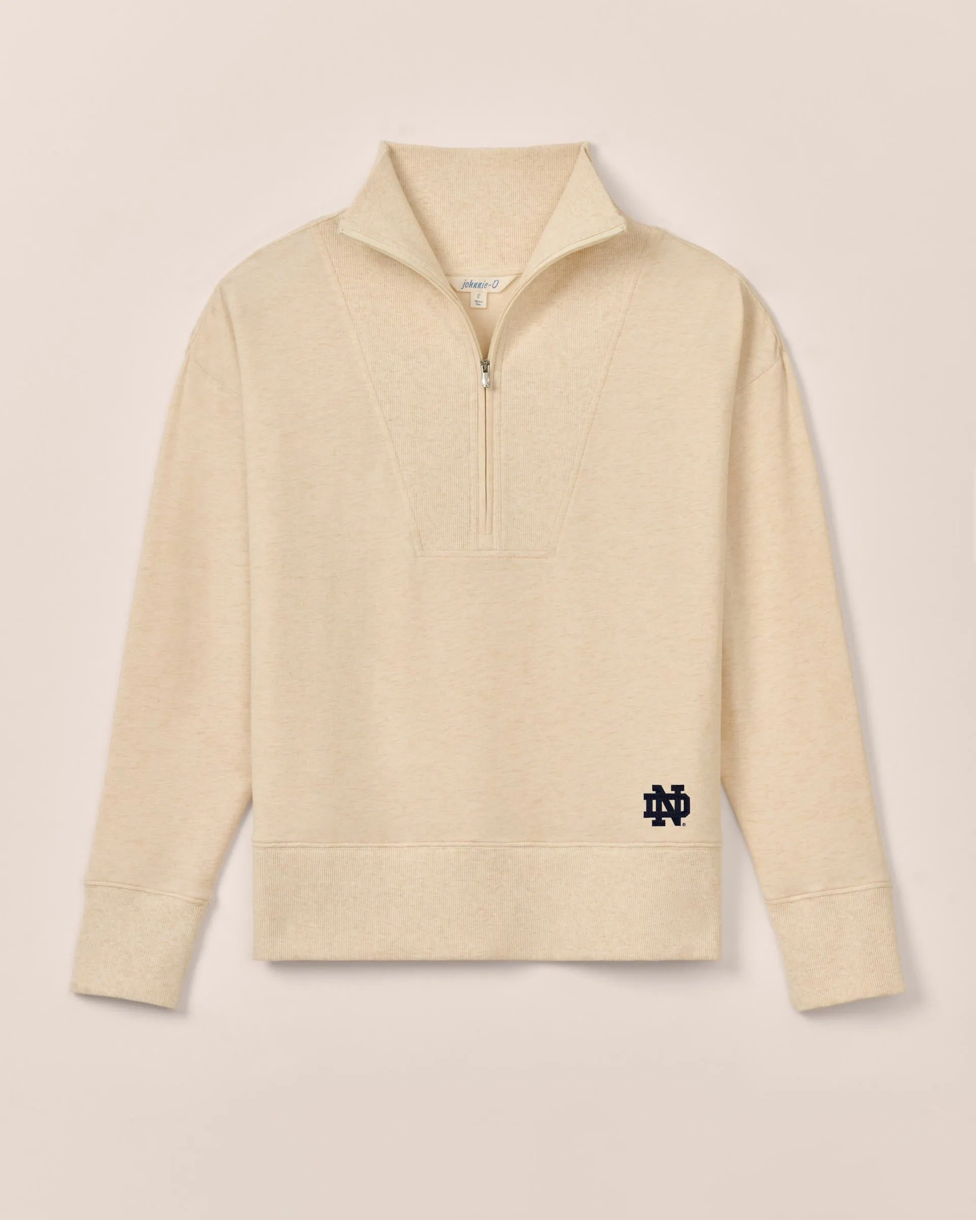 Women's Notre Dame Taylor Drop Shoulder Cotton 1/4 Zip
