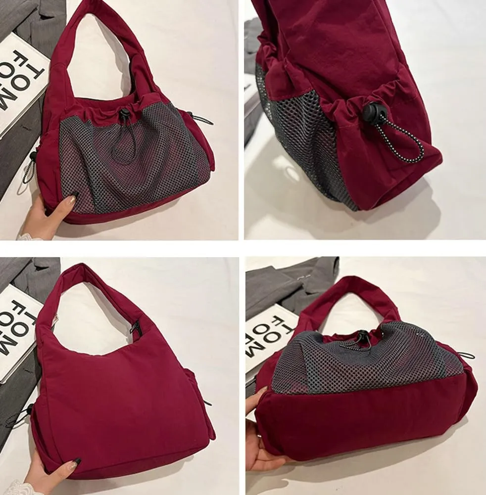 Womens Nylon Shoulder Bag Purse 2025 Trendy Lightweight Hobo Bag Soft Large Commute Tote Handbags for Travel Vacation