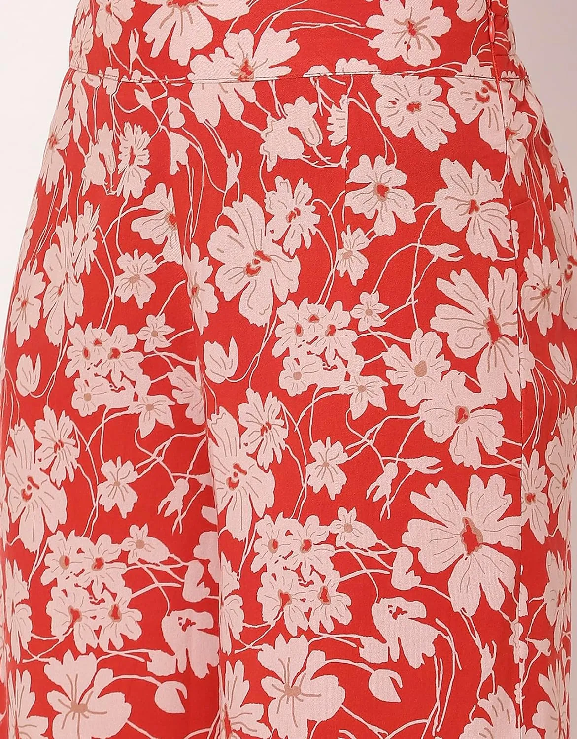 Women's Printed Palazzo Pants, High Waist Ankle Length Wide Leg Trousers