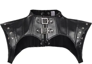 Women's Steampunk Shoulder Armor Goth Jacket Riveted PU Leather shoulder Armour Chest Outfit Cosplay