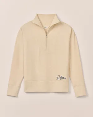 Women's Virginia Taylor Drop Shoulder Cotton 1/4 Zip - Hoos Logo