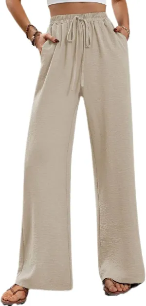 Women's Wide Leg Pants Lounge Casual Trousers Long Casual Elastic Waist High Waisted Fall Palazzo Pants