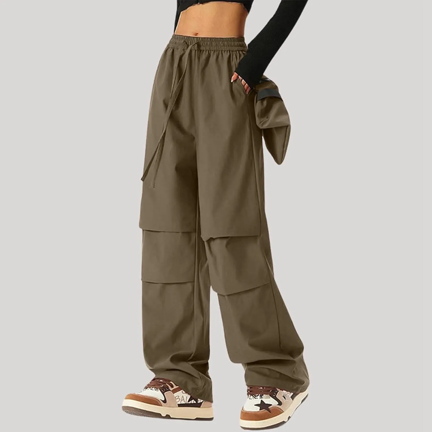 Women's Wide Legged Quick Drying Stretch Waist Overalls Harem Pants Women Dressy