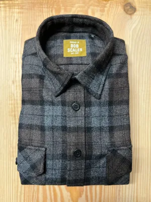 WOOL BROWN PLAID WORK SHIRT