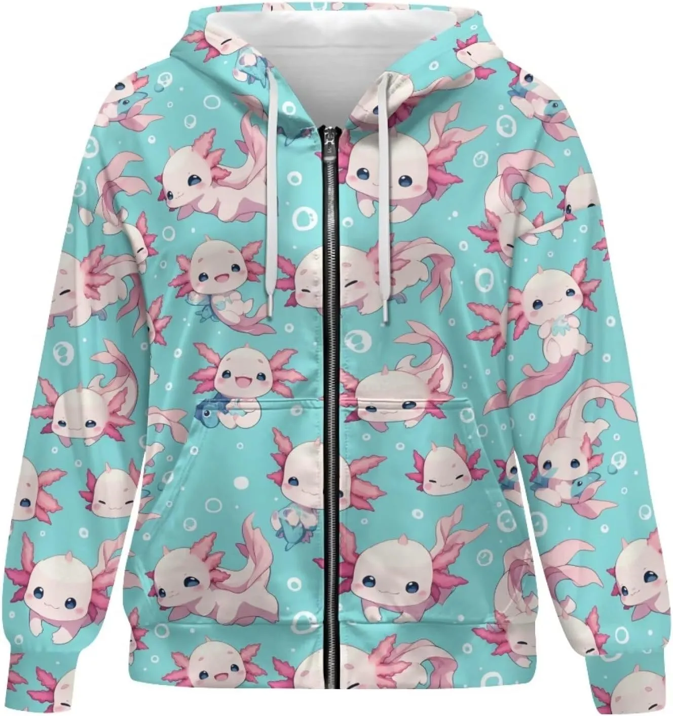 Xpyiqun Zip Up Hoodie Womens Graphic Hoodies Long Sleeve Drawstring Hooded Sweatshirts Fall Jacket with Pockets