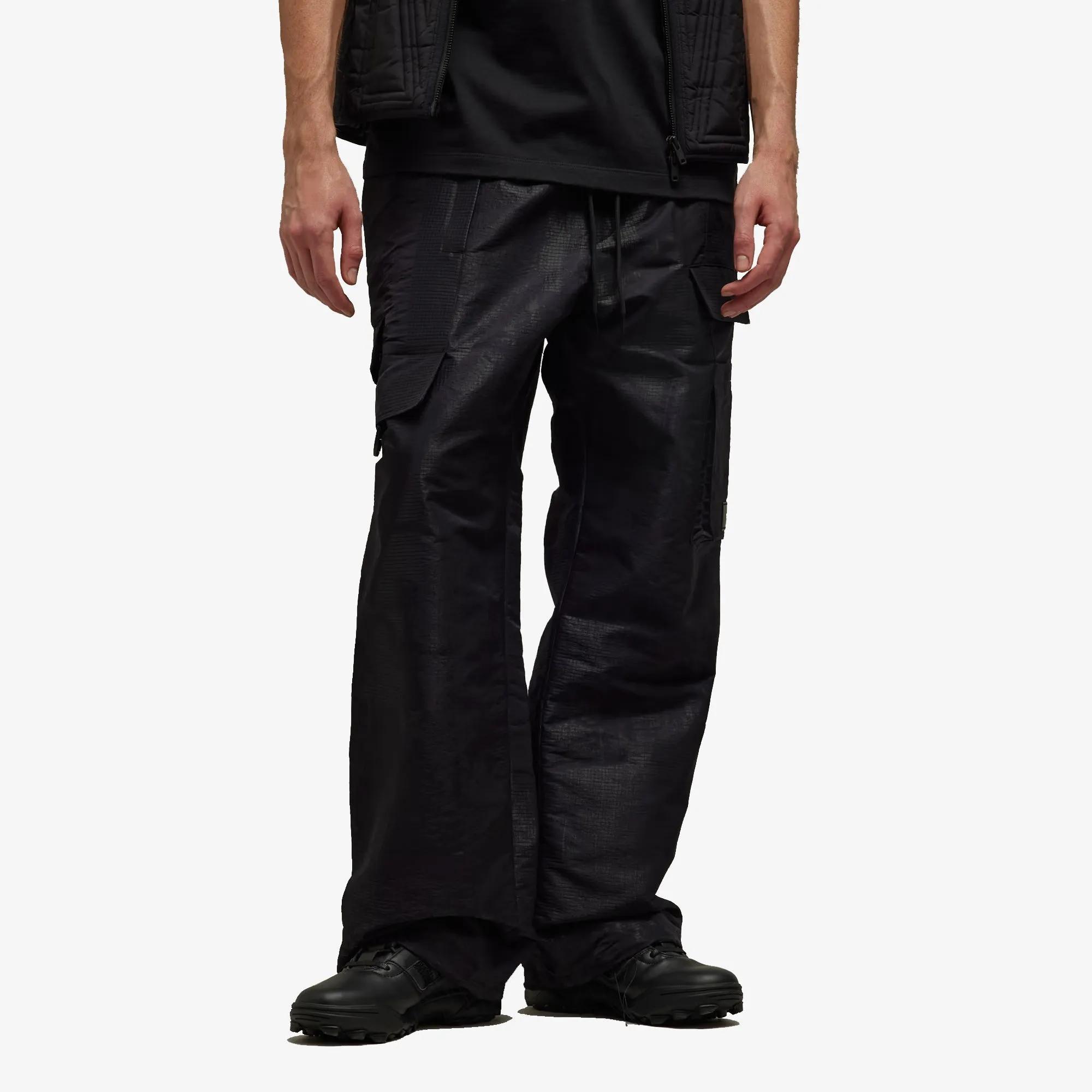 Y-3 | LINED JACQUARD RIPSTOP PANTS  { BLACK