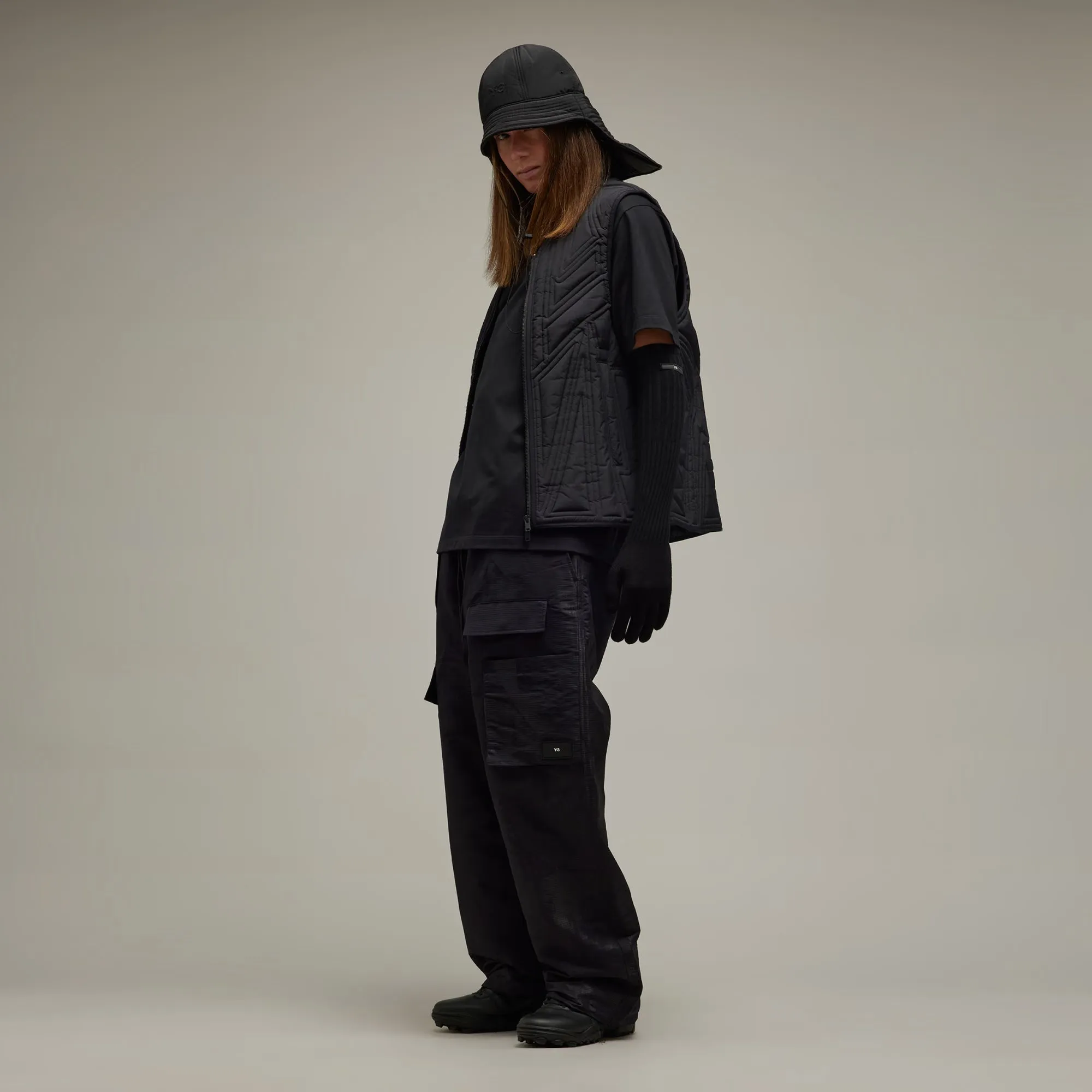 Y-3 | LINED JACQUARD RIPSTOP PANTS  { BLACK