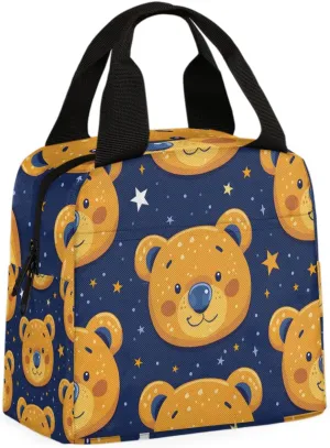 Yellow Bear Lunch Bag Cute Bear Tote Lunch Bag Reusable Lunch Box Leakproof Cooler Bag