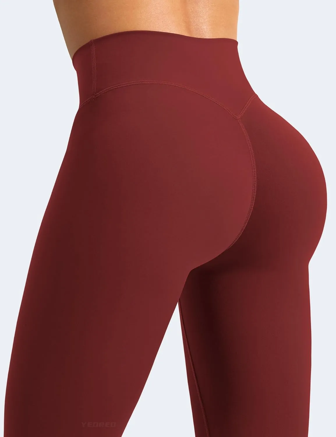 YEOREO Leggings for Women Hidden Scrunch High Waisted Yoga Pants V Cross Tummy Control Craze Compression Workout