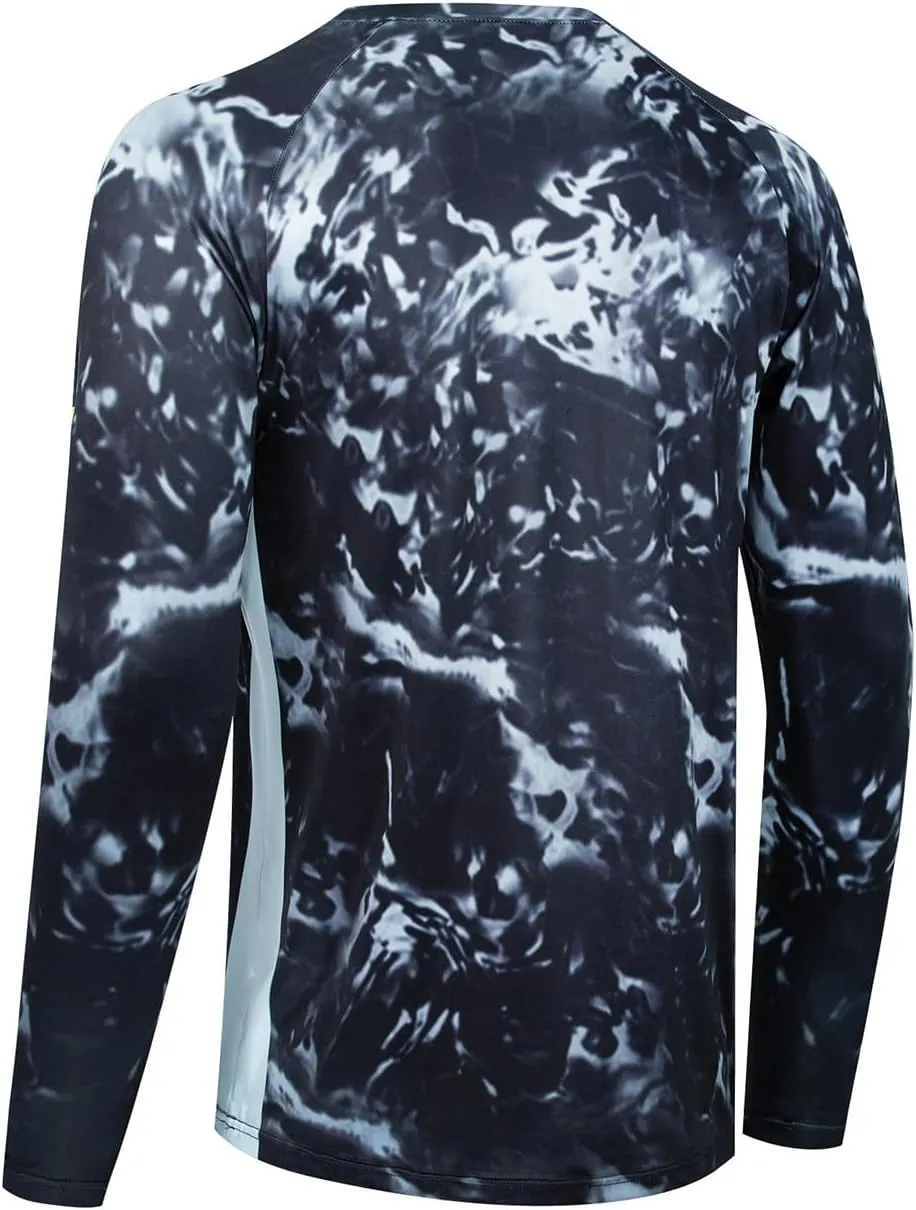 YIBIMOTTO Men's Sun Protection Fishing Tee for Men Printed Long Sleeve Shirt Quick Dry Sweatshirts Lightweight