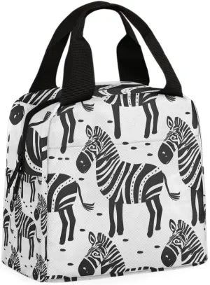 Zebra Vintage Lunch Bag Zebra Baby Tote Lunch Bag Reusable Lunch Box Leakproof Cooler Bag