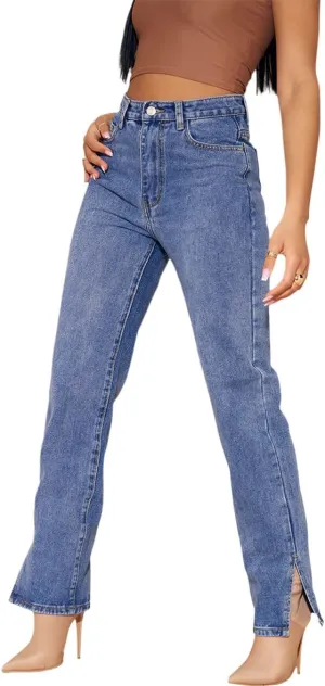 ZERMOM Women's Skinny Ripped Jeans Stretch Mid Rise Destroyed Distressed Denim Pants